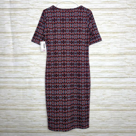 Lularoe NWT Julia Geometric Multicolored Midi Dress - Picture 6 of 6